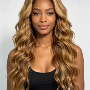 Loose Wave Piano Brown Honey Blonde 13×4 Lace Front Wig 26"