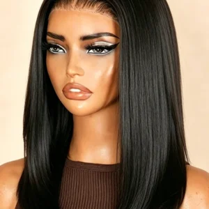 13×4 DD Straight Bob Wig – Natural Black – 8–16"