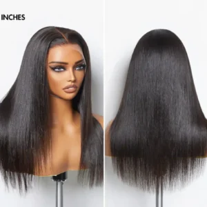 Natural Black Single Donor Straight 13×4 Lace Frontal 24" Wig