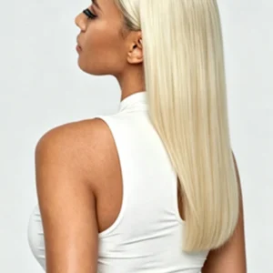 Black to Platinum Blonde Ombre SDD 13×4 Lace Front Straight Bob 14–16"