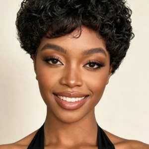 PRICIA 13×1 Water Curl Short Wig – Human Hair