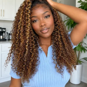 Baby Curl SDD Donor 13×4 Lace Front Wig 20" 4# & 4/27