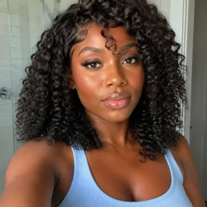 SDD Natural Black Jerry Curl Wig 13×4 14"