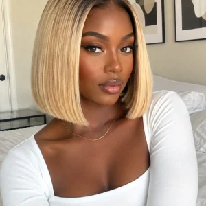 13×4 DD Straight Wig – Jet Black to Honey Blonde – 12"