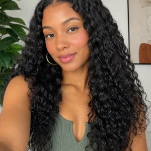 13×4 Lace Front Water Wave Bob Wig Natural Black 8–18"
