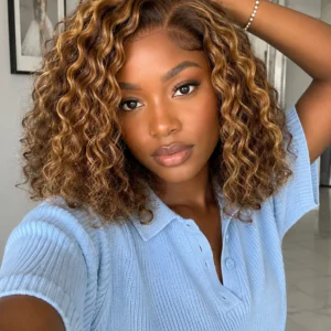 SDD Water Wave Piano Bob 13×4 Lace Front Wig 10–16"