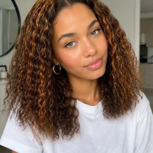 Water Wave 13×4 Lace Front Wig #4/30 Honey Brown 10–16"