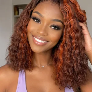 Water Wave Bob 13×4 Lace Front Wig Brown 12–14"