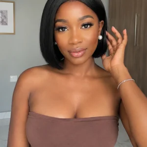6×2 SDD Raw Straight Glueless Wig – Natural Black – 8–10"