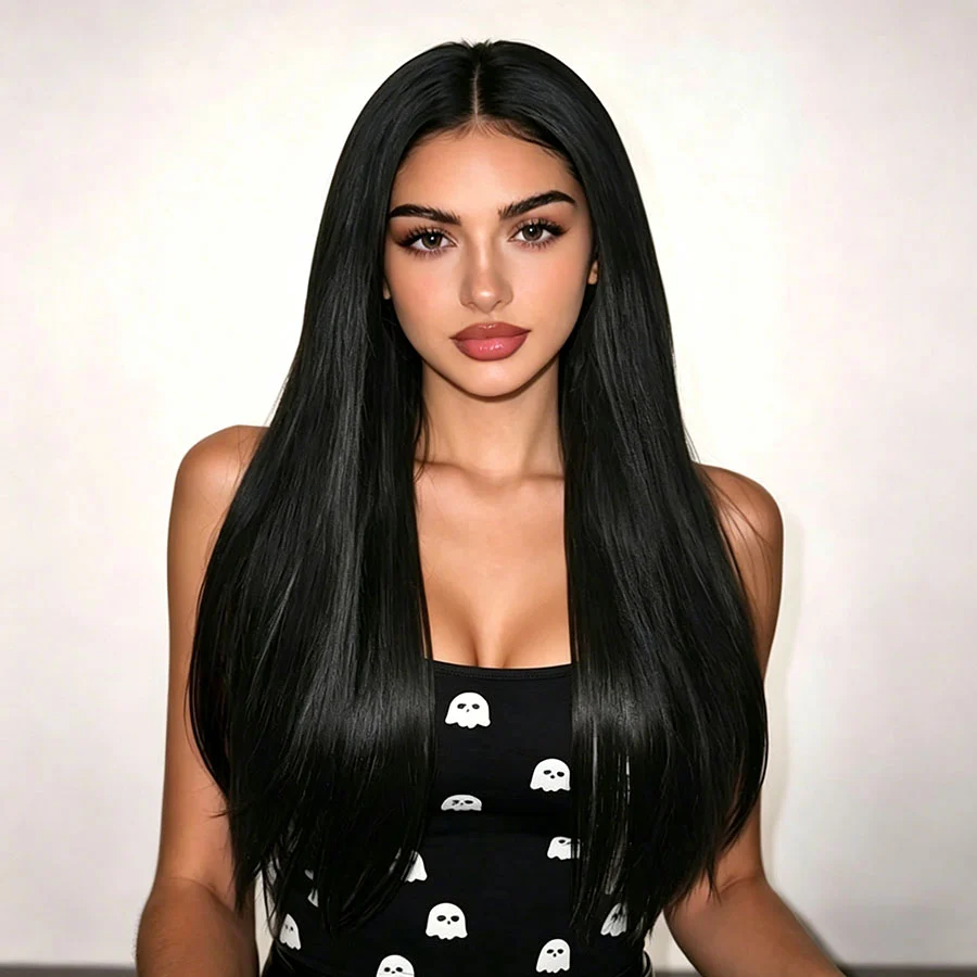 SDD Vietnamese Raw Hair Straight 13×4 Lace Front Wig Chocolate Brown 26" - Image 2