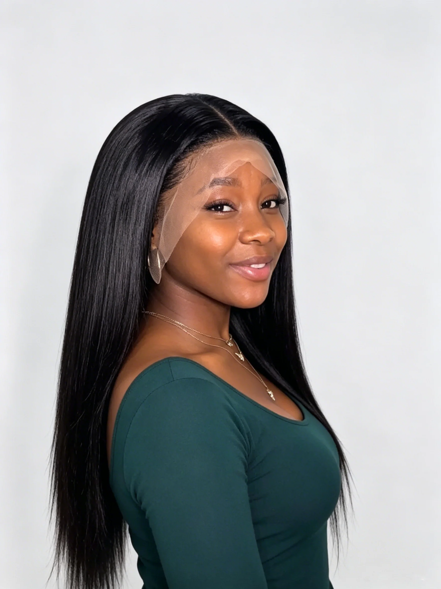 SDD Vietnamese Raw Hair Straight 13×4 Lace Front Wig Chocolate Brown 26" - Image 4