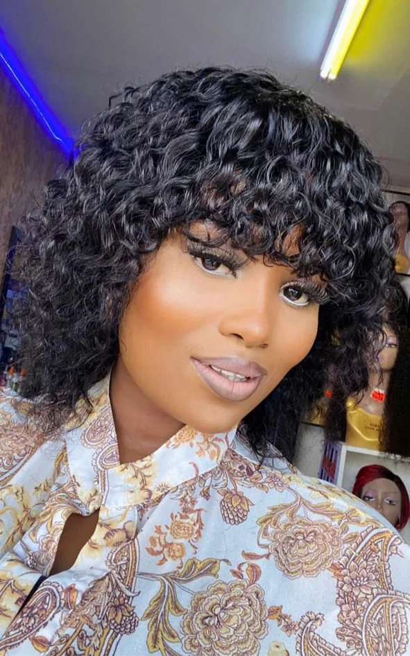 PRICIA Water Wave Fringe Bob Wig – Human Hair - Image 3