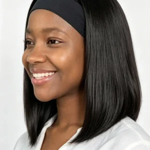 Natural Black Headband Straight Bob Wig SDD 8–10"