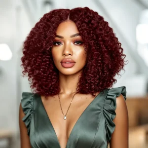 13×4 Lace Front Jerry Curl Bob Wig 350 Ginger Orange 14"/16"
