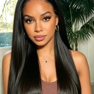 SDD Vietnamese Hair 13×4 Lace Front Wig Straight Natural Black 18–22"