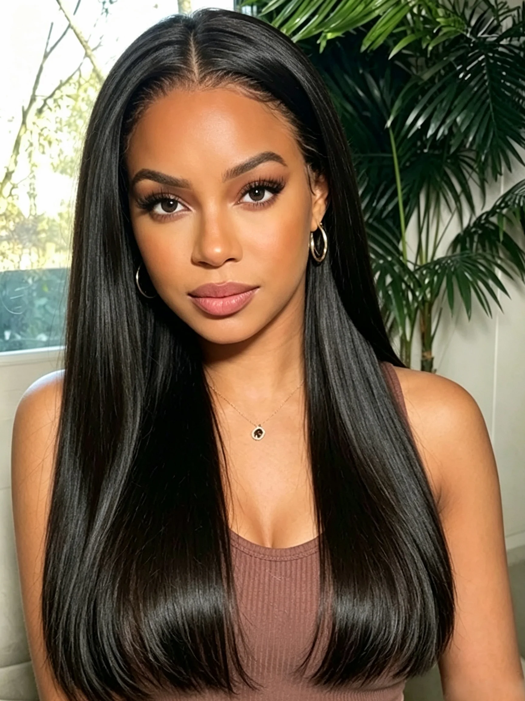 SDD Vietnamese Hair 13×4 Lace Front Wig Straight Natural Black 18–22"