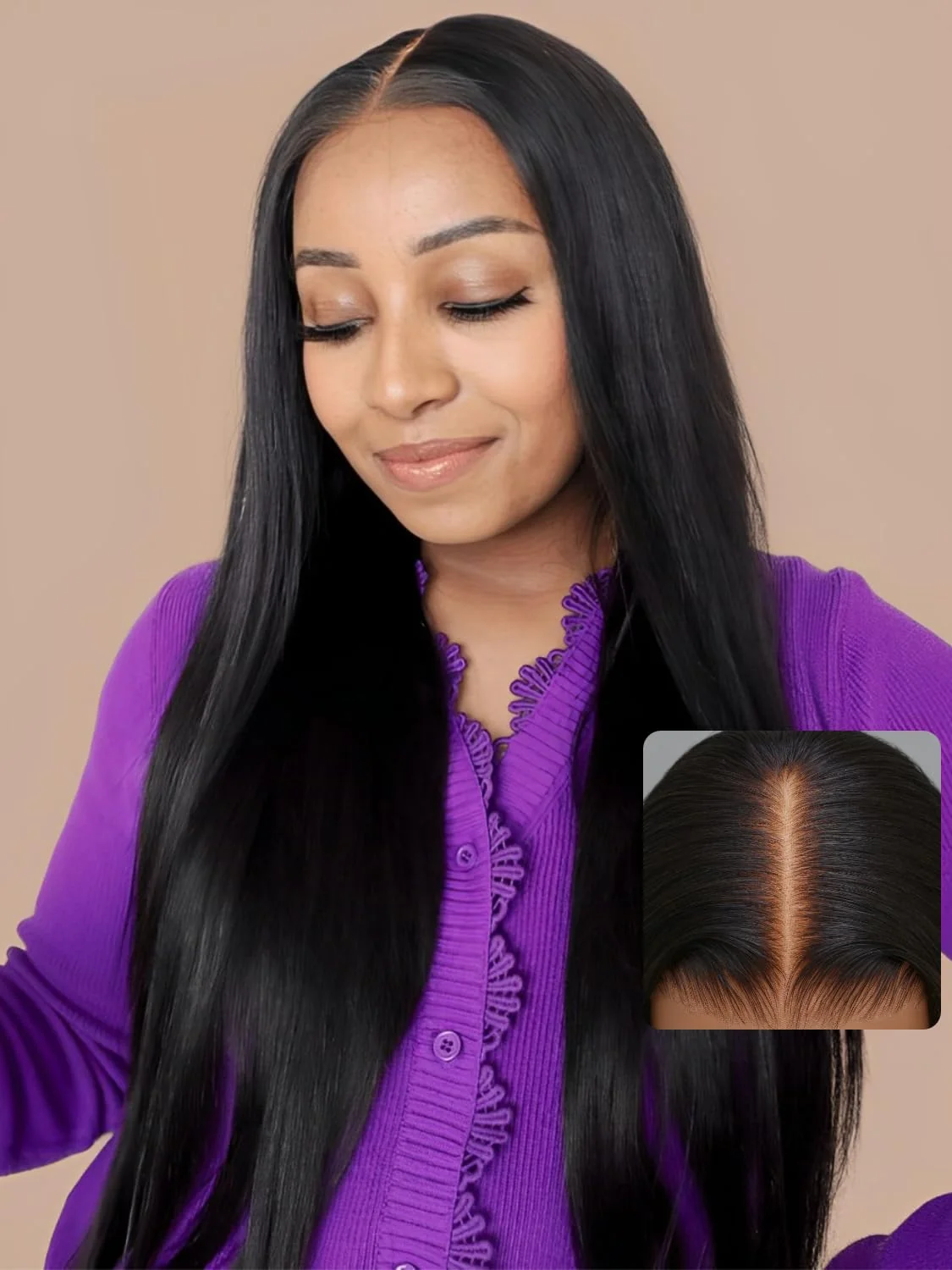 PRICIA 13×4 Long Straight Lace Front Wig – Human Hair - Image 4