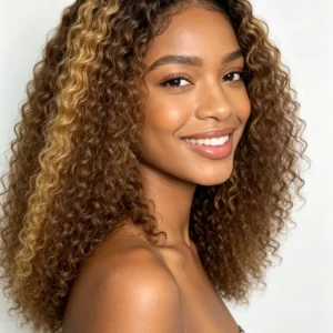 13×4 Water Wave Lace Front Wig #4/350 Piano Brown Ginger