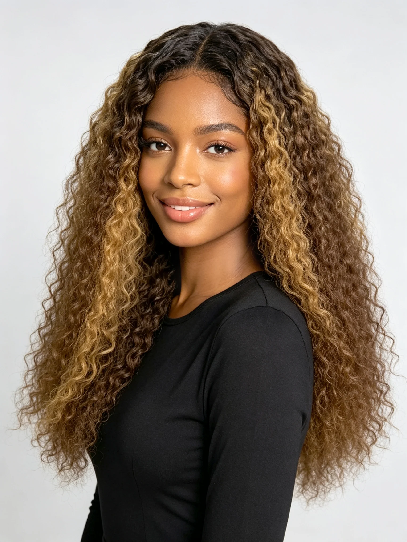 13×4 Water Wave Lace Front Wig #4/350 Piano Brown Ginger - Image 2