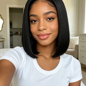 5×5 Glueless Straight Bob Wig DD Natural Black 12–16"