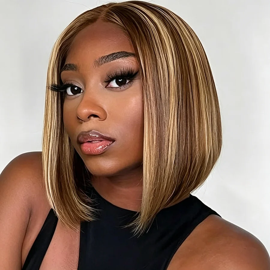 PRICIA 13×4 Piano Colour Straight Bob Wig – Human Hair - Image 5