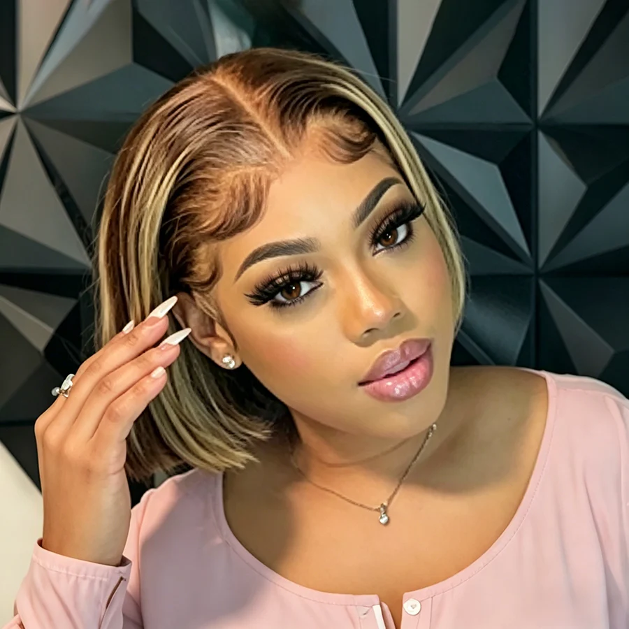 PRICIA 13×4 Piano Colour Straight Bob Wig – Human Hair - Image 2