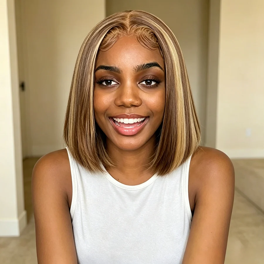PRICIA 13×4 Piano Colour Straight Bob Wig – Human Hair - Image 3