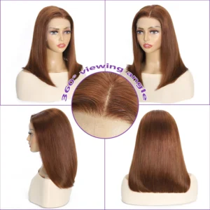 DD 13×4 Lace Front Straight Bob Wig Chocolate 8"/16"