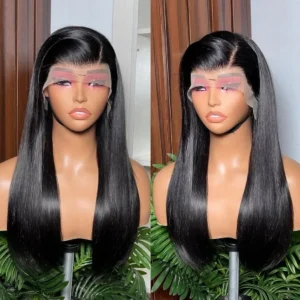 Donor Raw Hair Straight 13×4 SDD Lace Front Wig 30" Natural Black