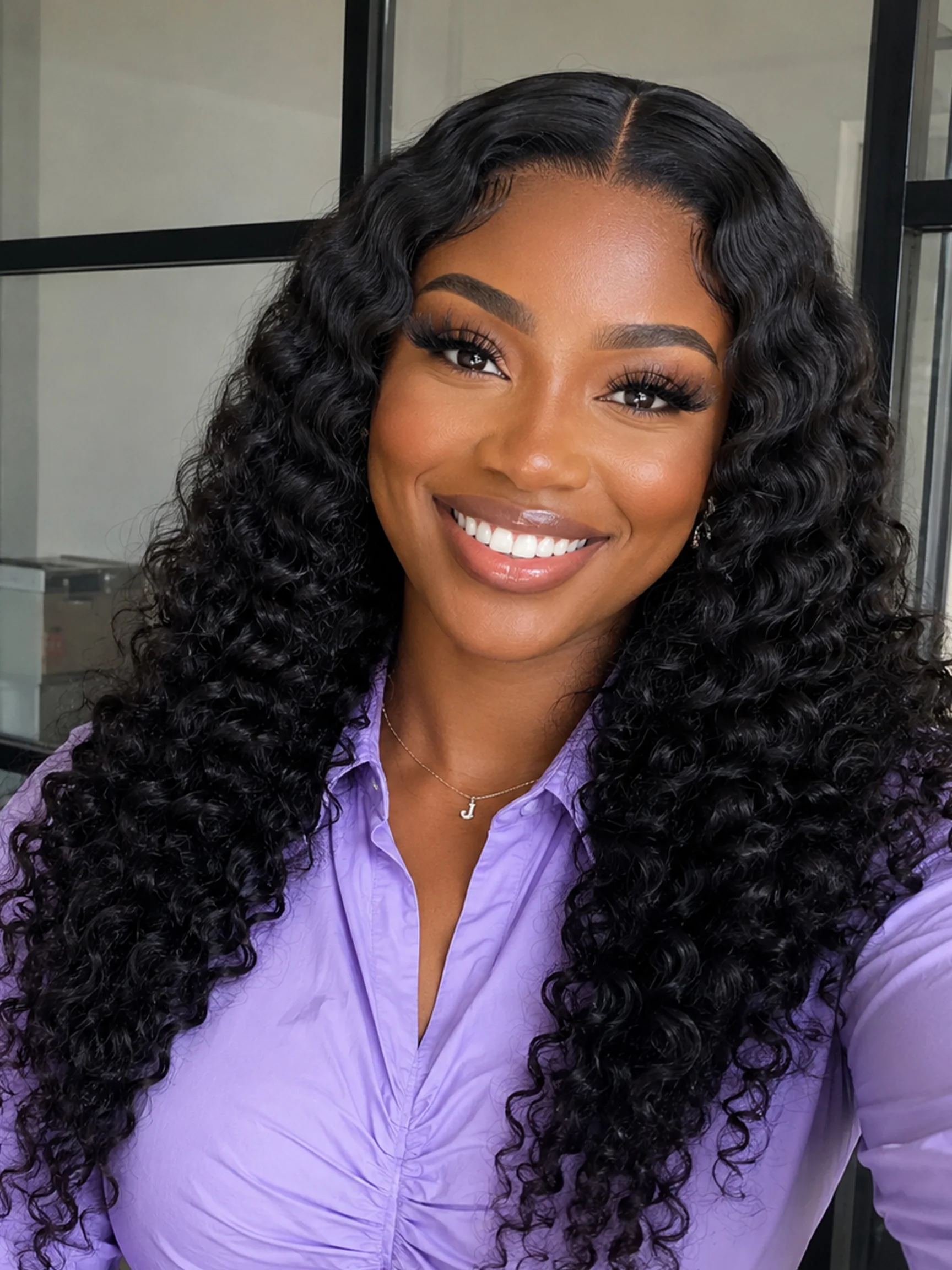 Pixie Curl/Water Curl SDD 13×4 Lace Front Wig Natural Black 20"