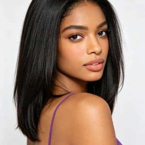 SDD 4×4 Glueless Wig Straight Natural Black Bob 8–16"