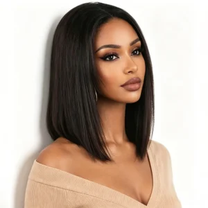 SDD Bone Straight 13×4 Lace Front Wig Natural Black 8–20"