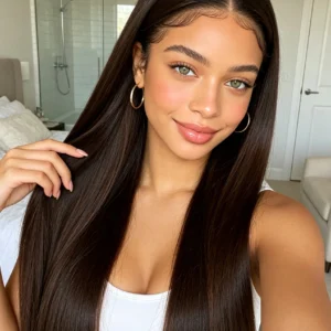 13×4 Straight Lace Front Wig Chocolate Brown 22"/32"
