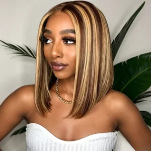 Piano Straight Bob 13×4 Lace Front Wig 8–16"