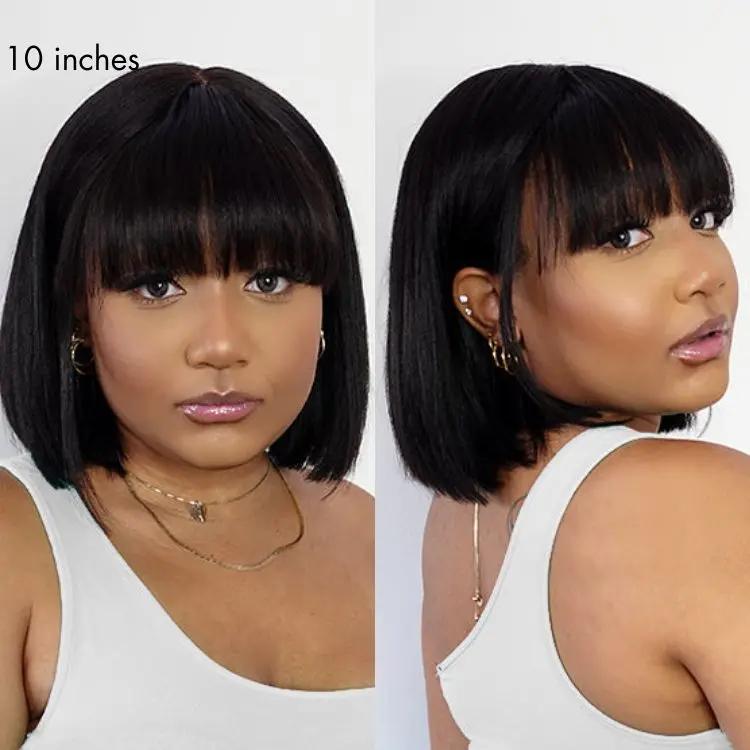PRICIA Straight Fringe Bob Wig – Human Hair - Image 4