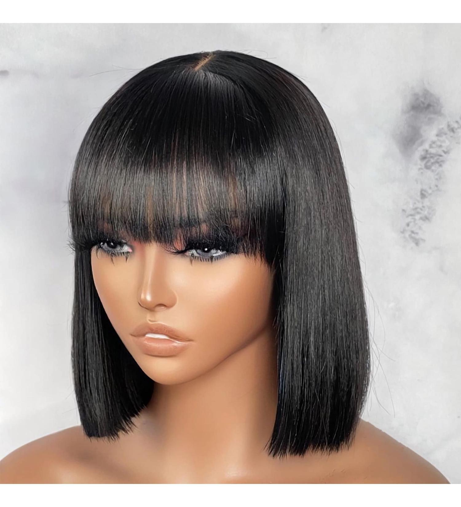 PRICIA Straight Fringe Bob Wig – Human Hair - Image 5